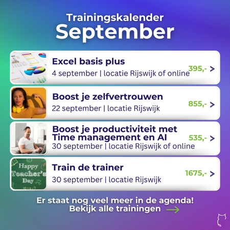 Trainingsagenda september